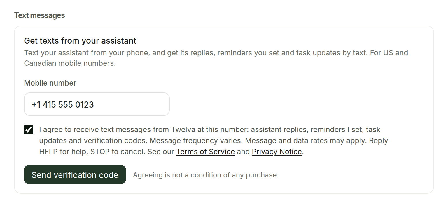 A number entered and the box ticked by the person.