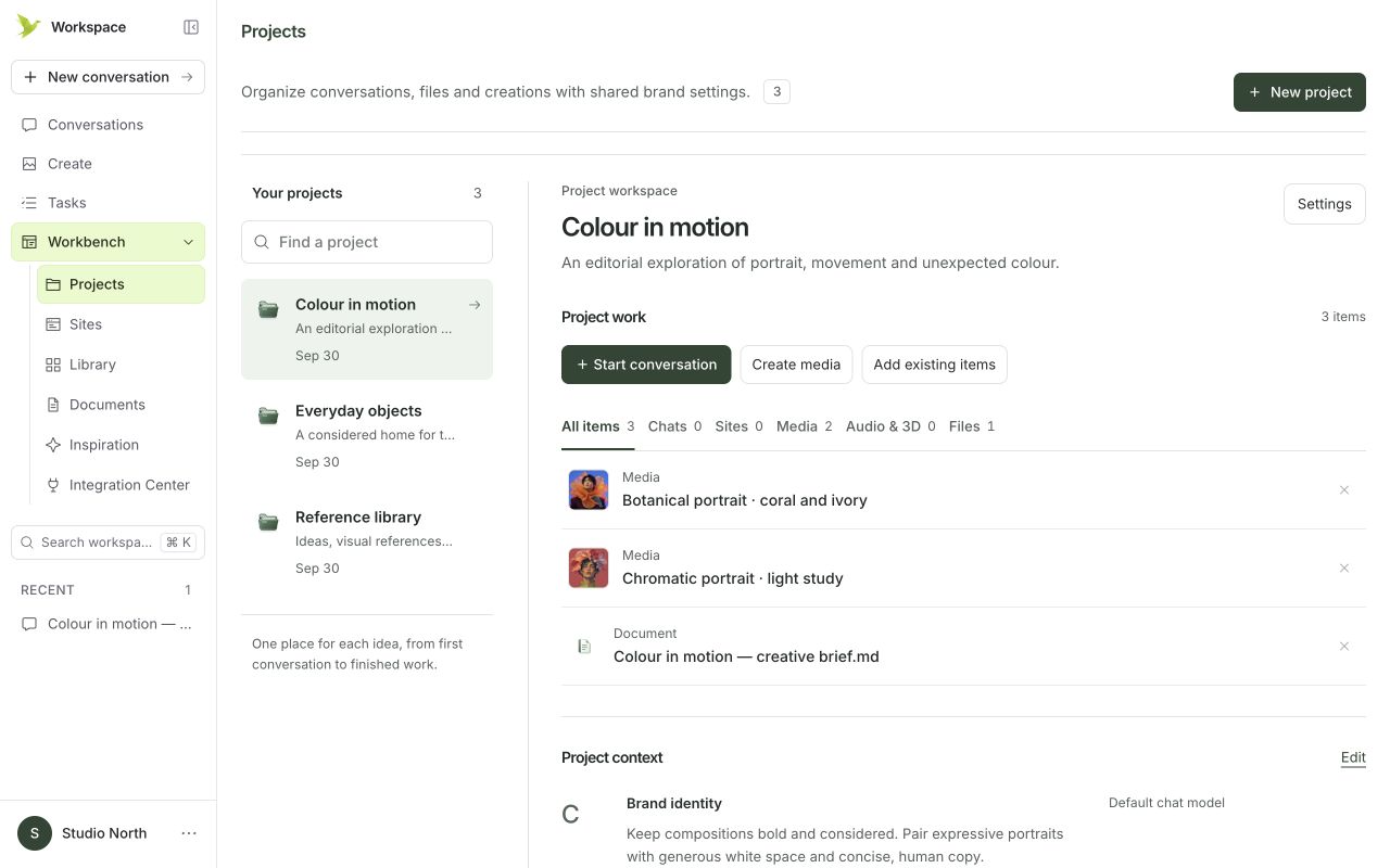 Projects · Open your brand settings.